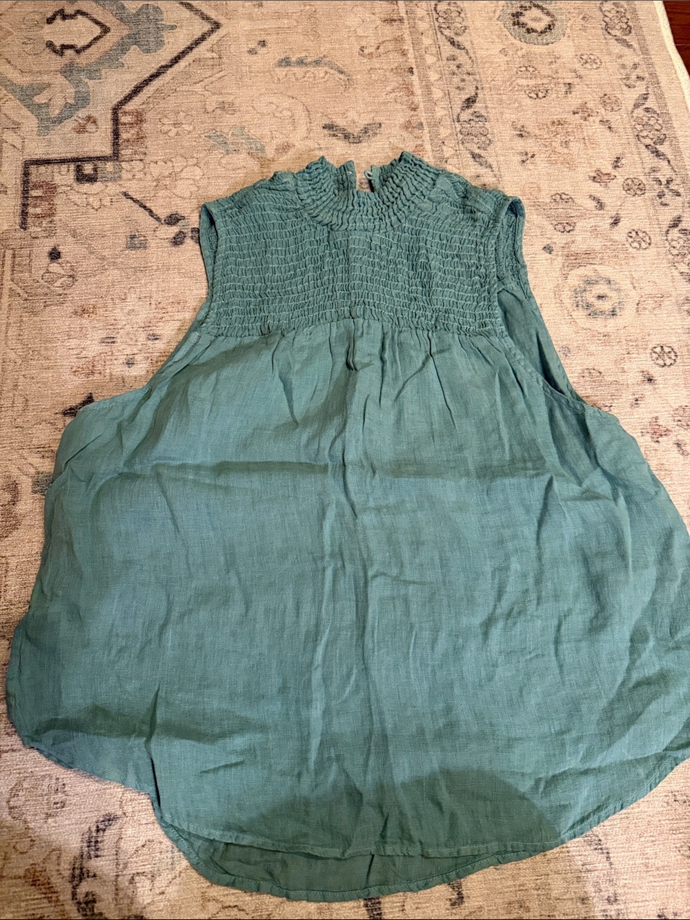cloth & stone Teal Smocked Neck Sleeveless Camisole